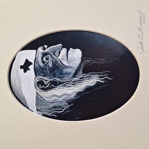 NWT - Willie Nelson by Jack E. Stiddard Sz.5x7 on a Matted 8x10